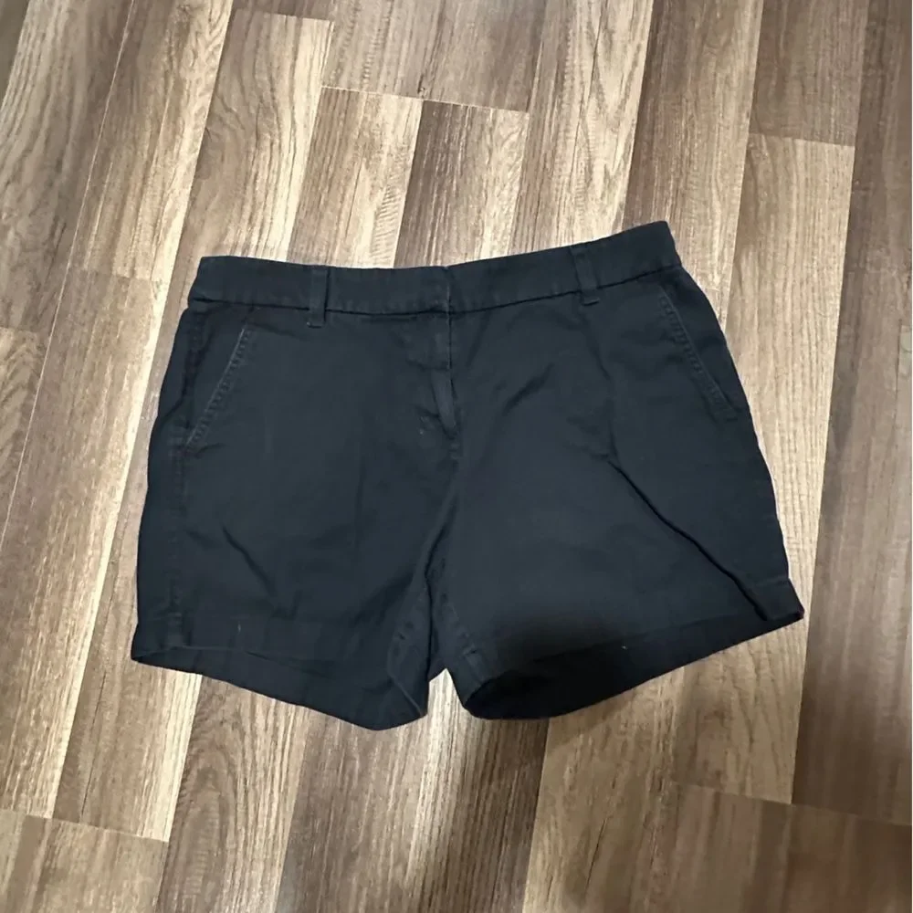 J. Crew Black Flat Front Shorts size 10